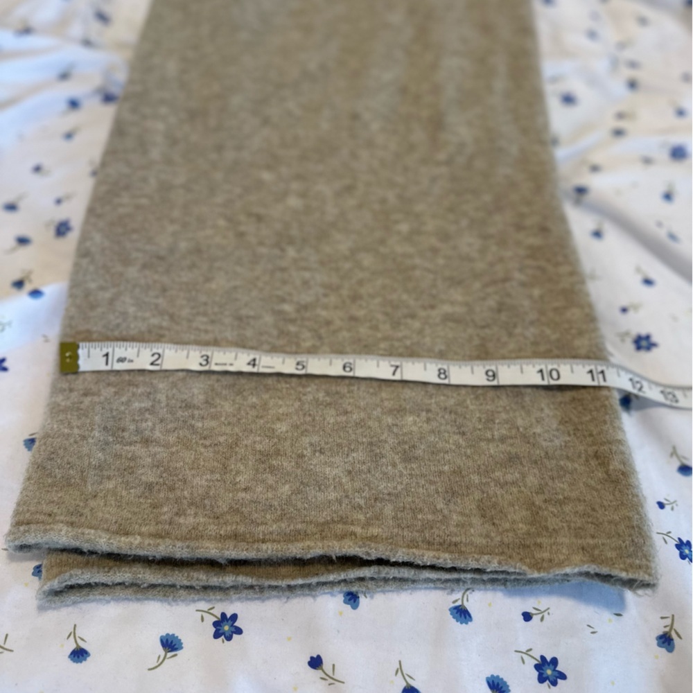 Zara tan knit Sz:M Fuzzy Wool blend Extra wide-leg lounge pants drawstring waist - Picture 5 of 10